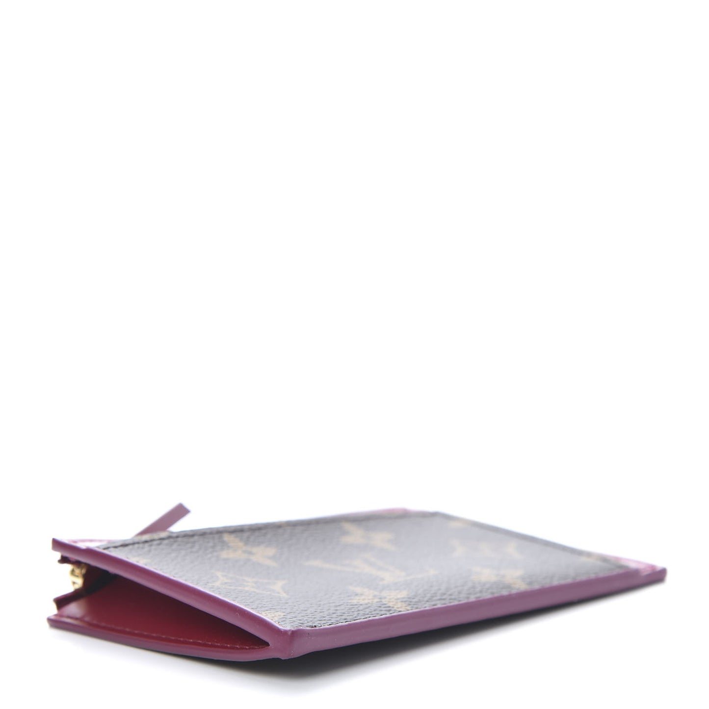 Monogram Zipped Card Holder Fuchsia
