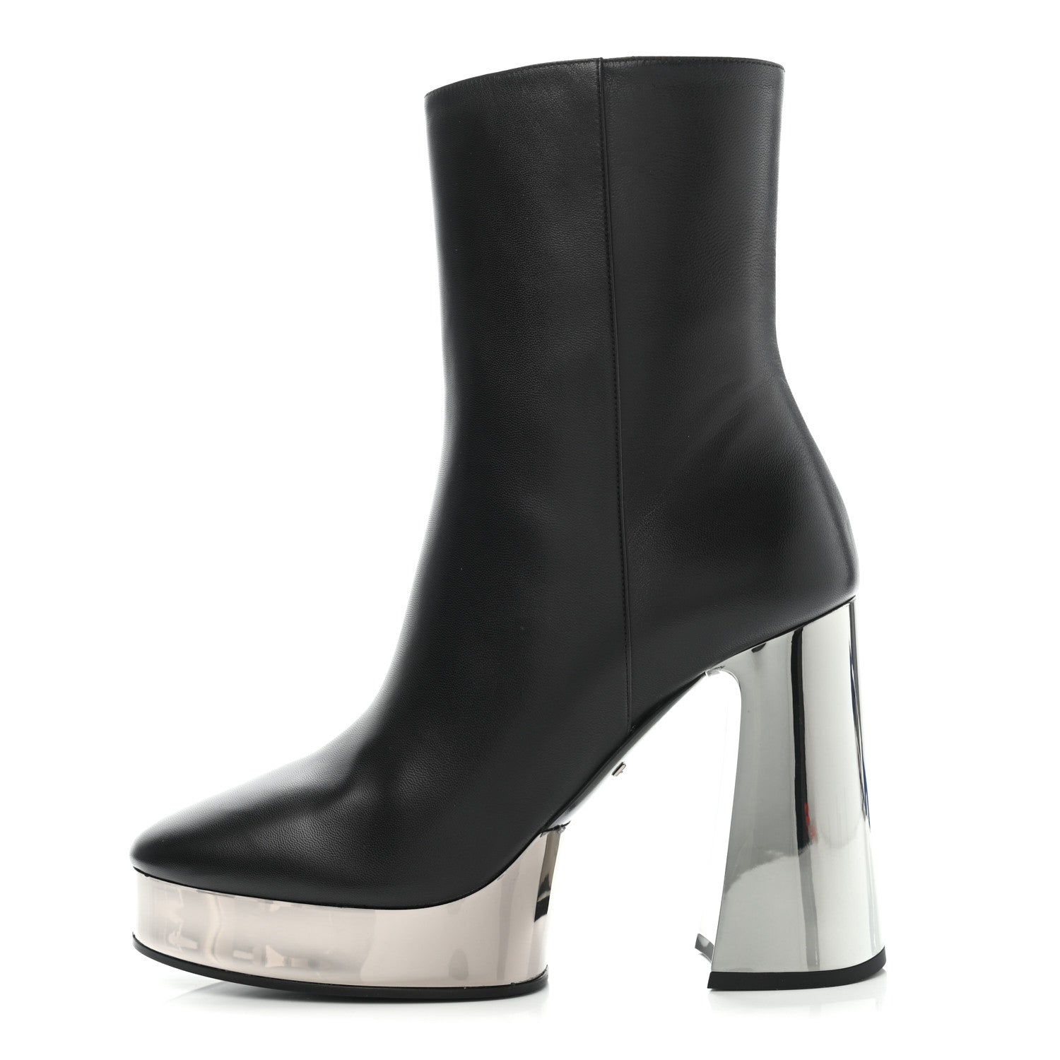 Gucci Malaga Kid Chrome Ankle Boots 39 Black 1 of 12