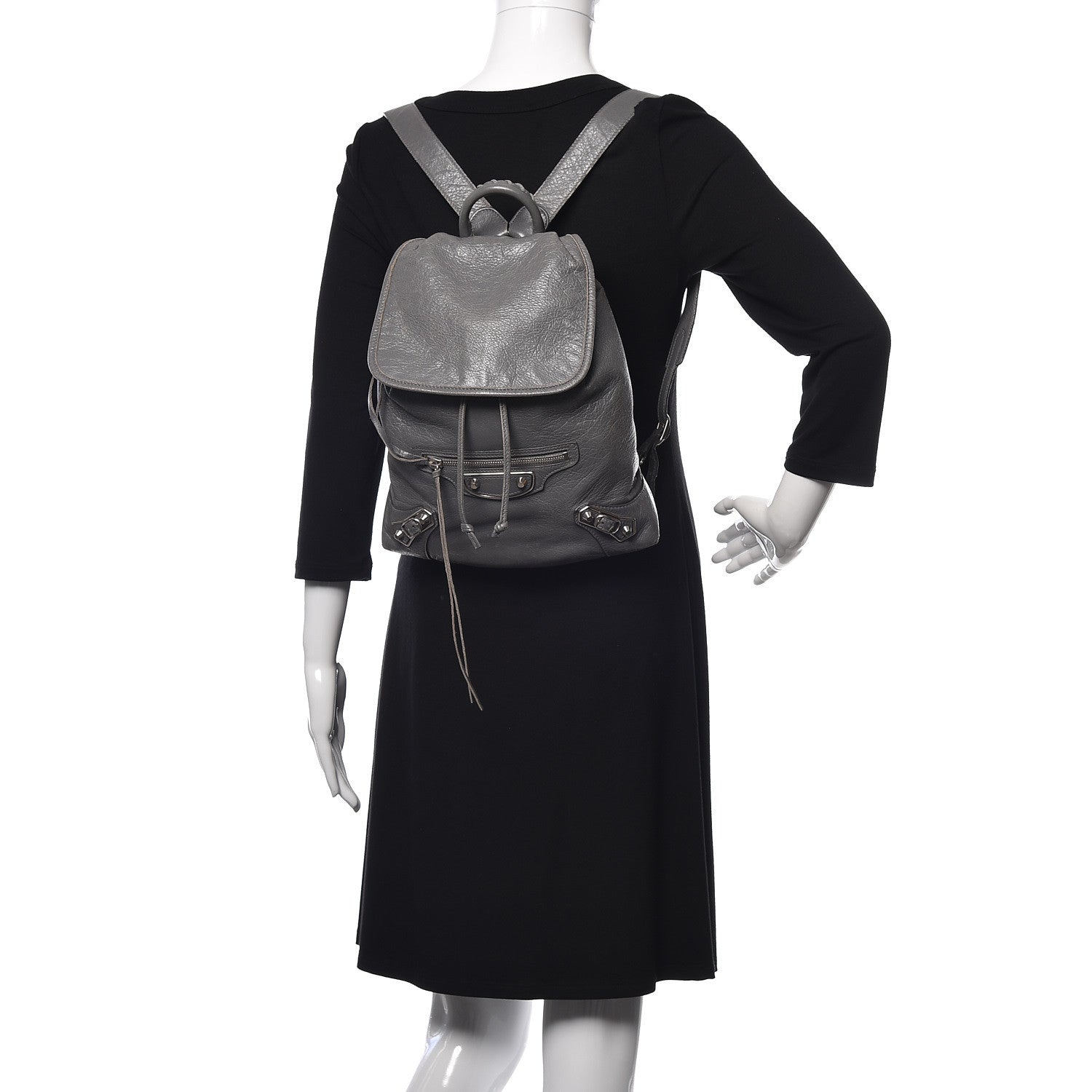 Balenciaga Agneau Silver Metallic Edge Hardware Backpack Gris Cendre 2 of 23