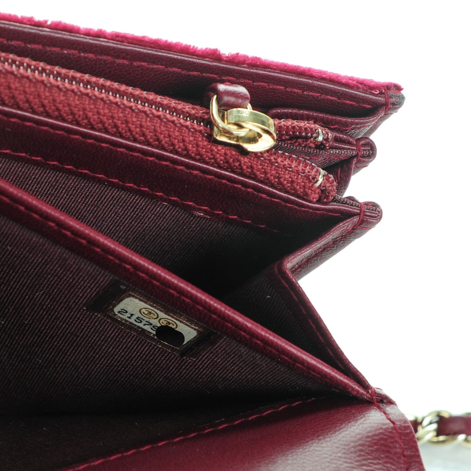 Chanel Velvet Boy Wallet On Removable Chain Burgundy 8 of 8