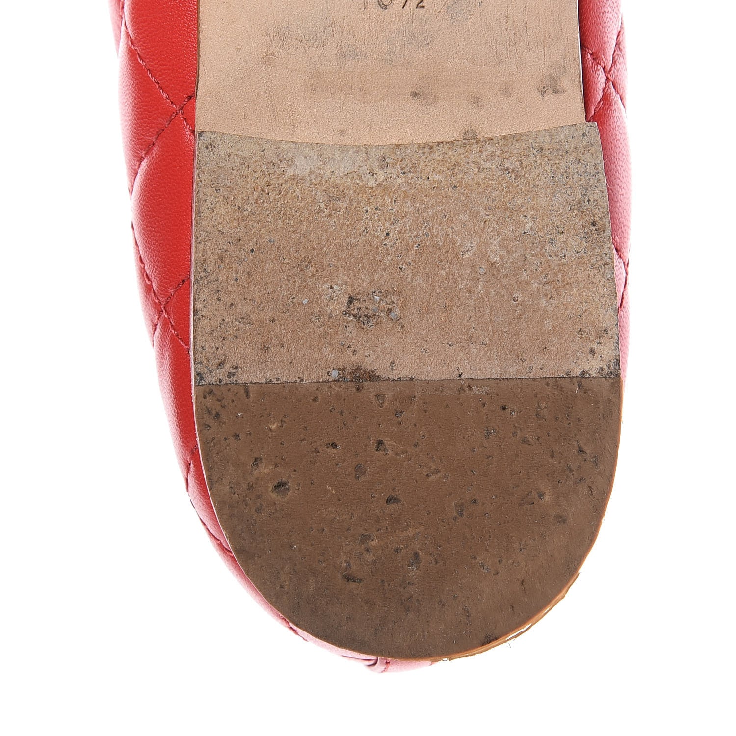 Chanel Lambskin Quilted Cap Toe CC Ballerina Flats 40.5 Light Red 12 of 12