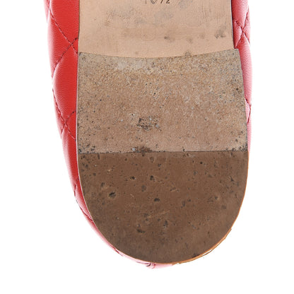 Chanel Lambskin Quilted Cap Toe CC Ballerina Flats 40.5 Light Red 12 of 12
