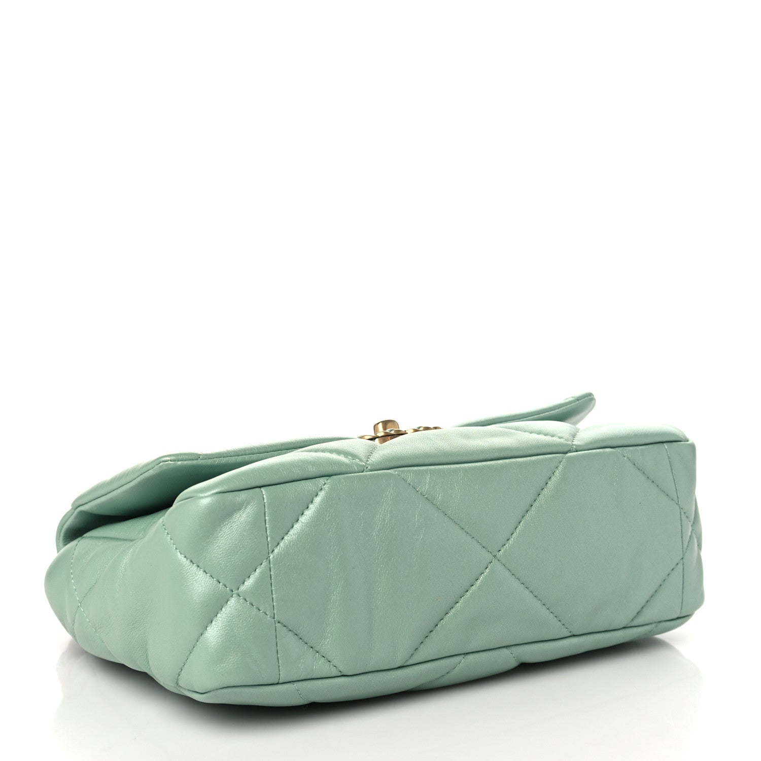 Chanel Shiny Lambskin Quilted Medium Chanel 19 Flap Light Green 4 of 10