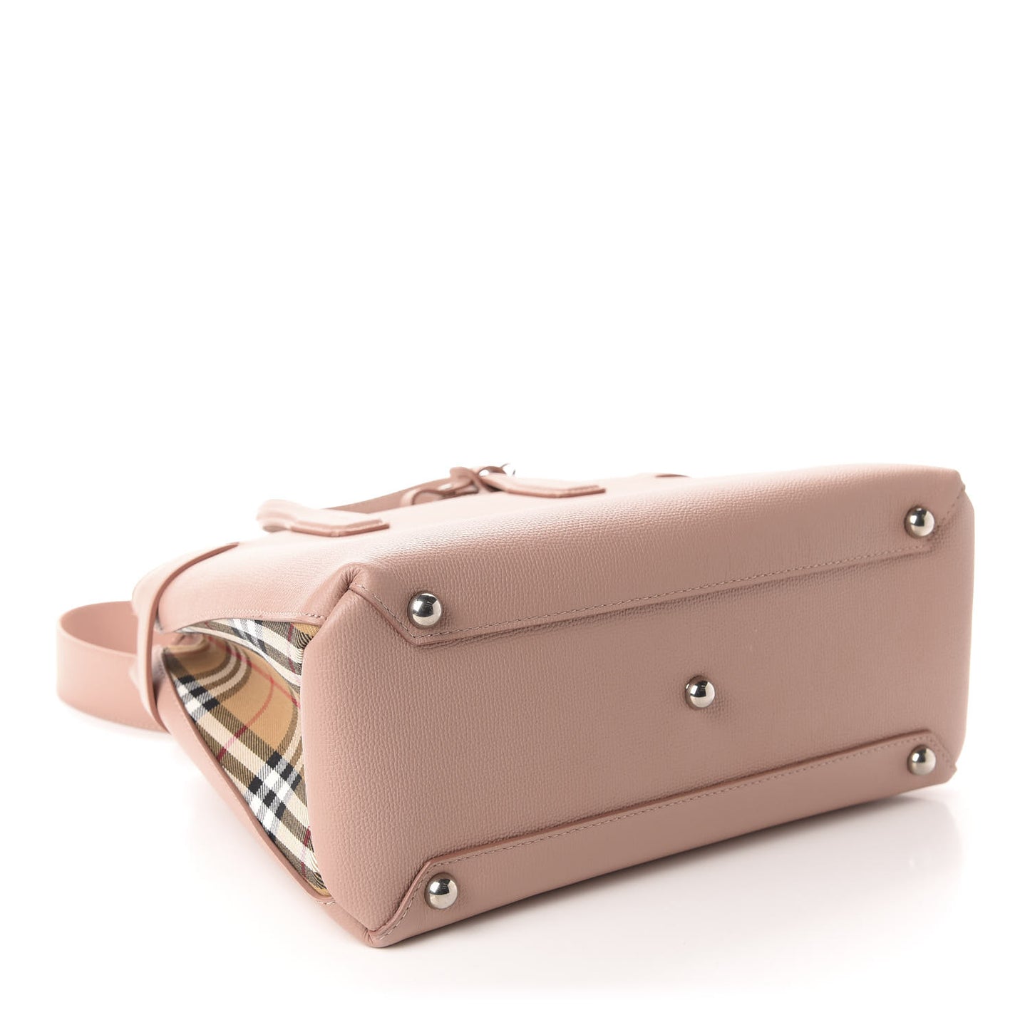 Grainy Calfskin House Check Medium Banner Tote Ash Rose