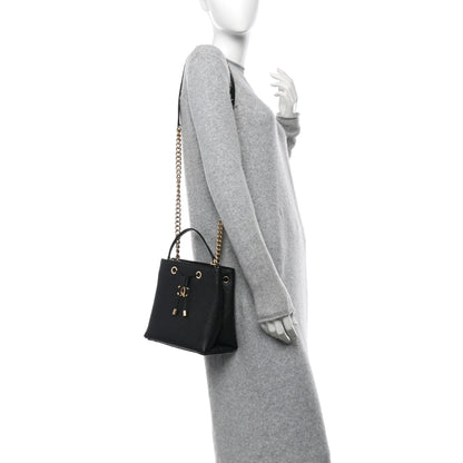 Chanel Grained Calfskin Stitched Small Drawstring Bag Black 2 of 10