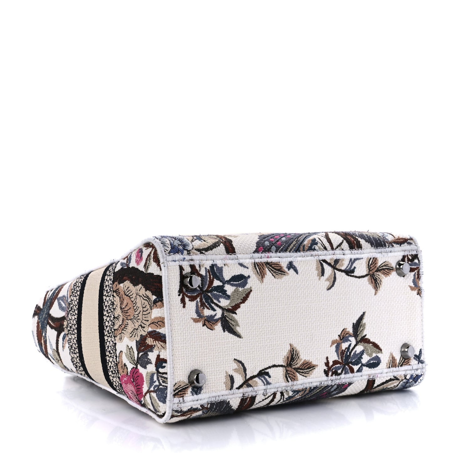 Canvas Embroidered Jardin D'Hive Medium Lady D-Lite Ecru Multicolor