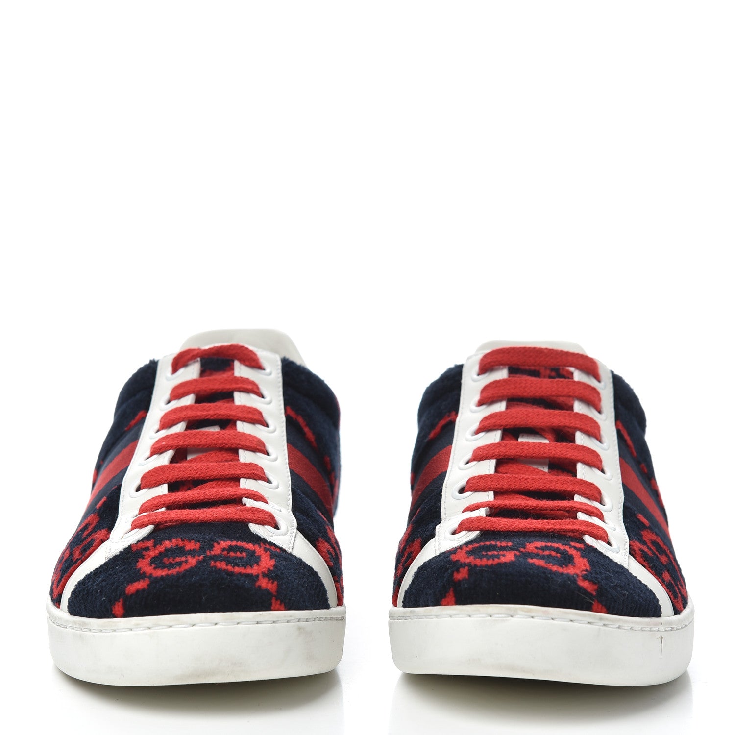 Gucci Terry Cloth GG Monogram Web Womens Ace Sneakers 36.5 Blue Red 2 of 16