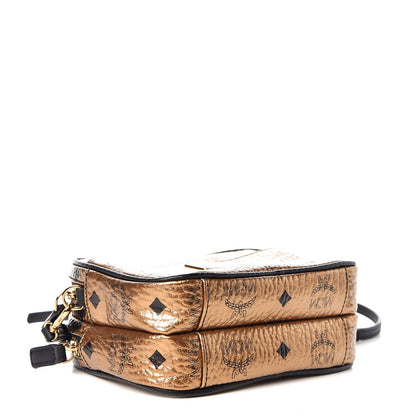 MCM Metallic Visetos Camera Crossbody Bag Gold 4 of 9