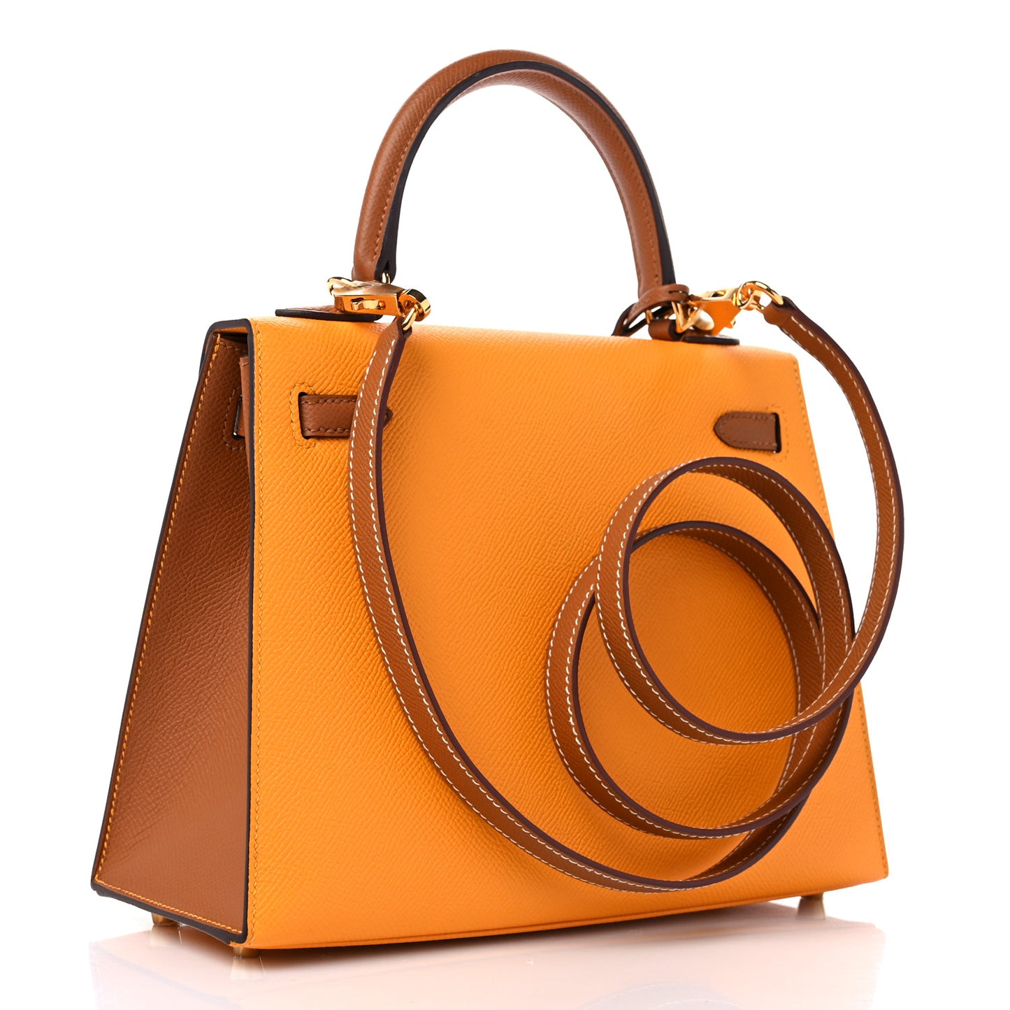 Epsom Horseshoe Kelly Sellier 25 Jaune D'Or Gold