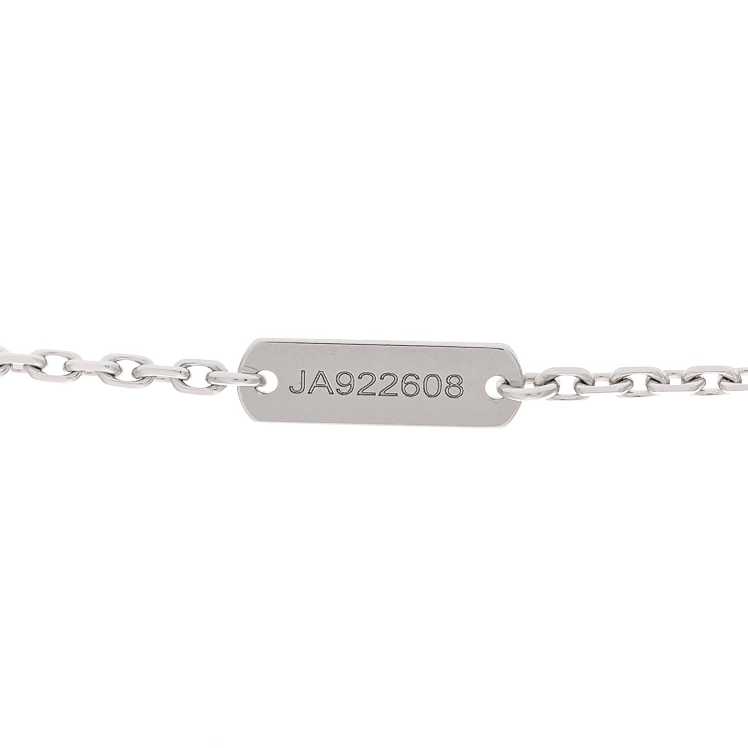 Van Cleef & Arpels 18K White Gold Diamond Guilloche Vintage Alhambra Pendant Necklace 4 of 6