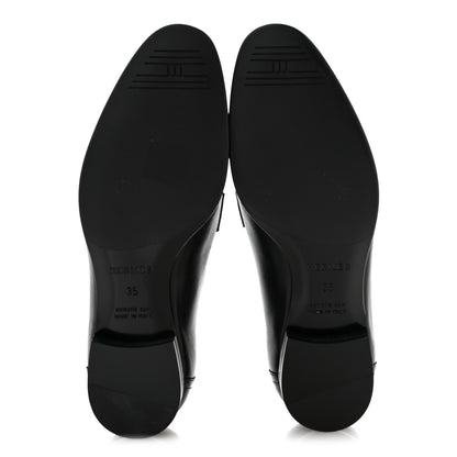 Hermes Goatskin Womens Royal Loafers 35 Black 6 of 9