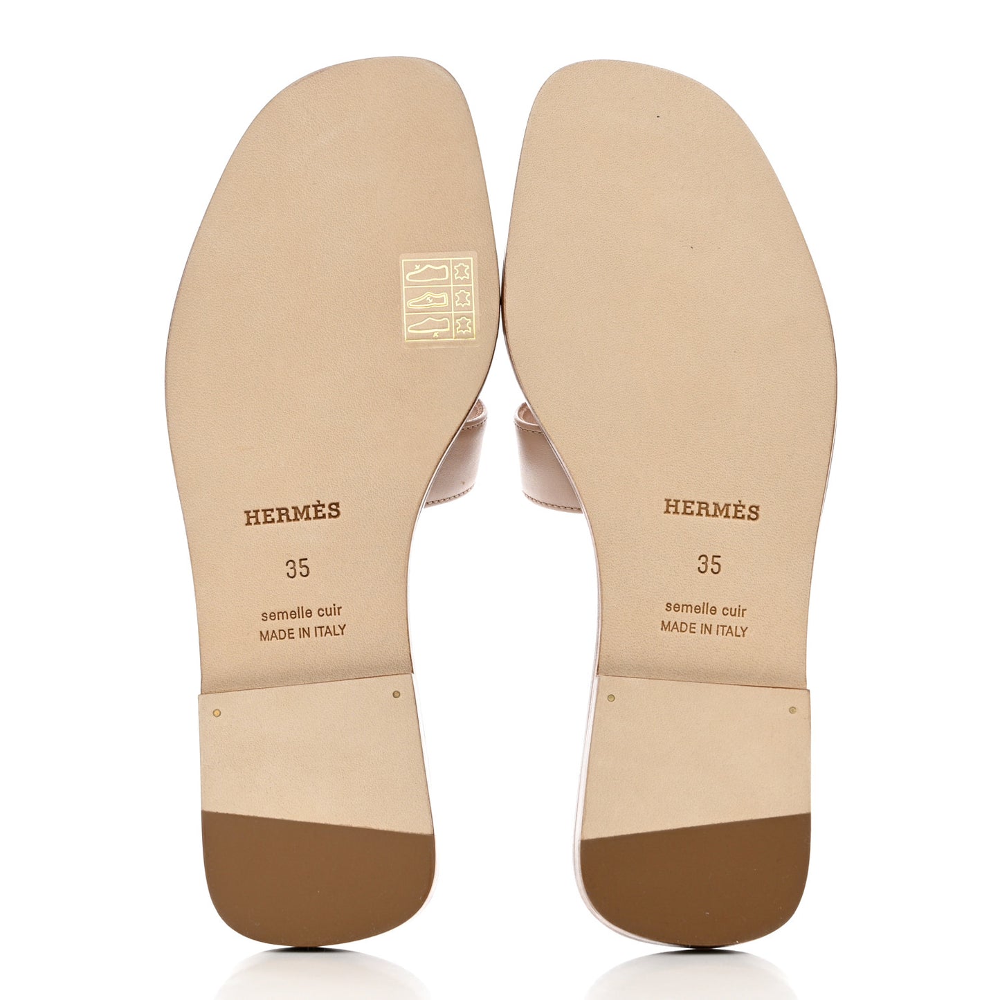 Box Calfskin Oran Sandals 35 Beige Nude