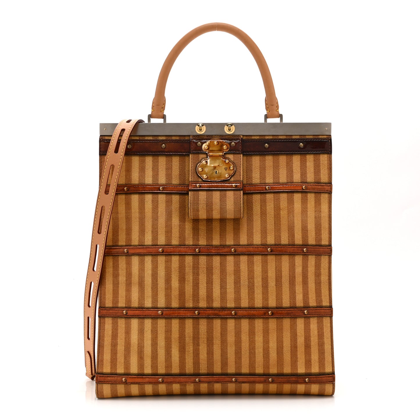 Calfskin Time Trunk Crown Frame Vertical Bag GM