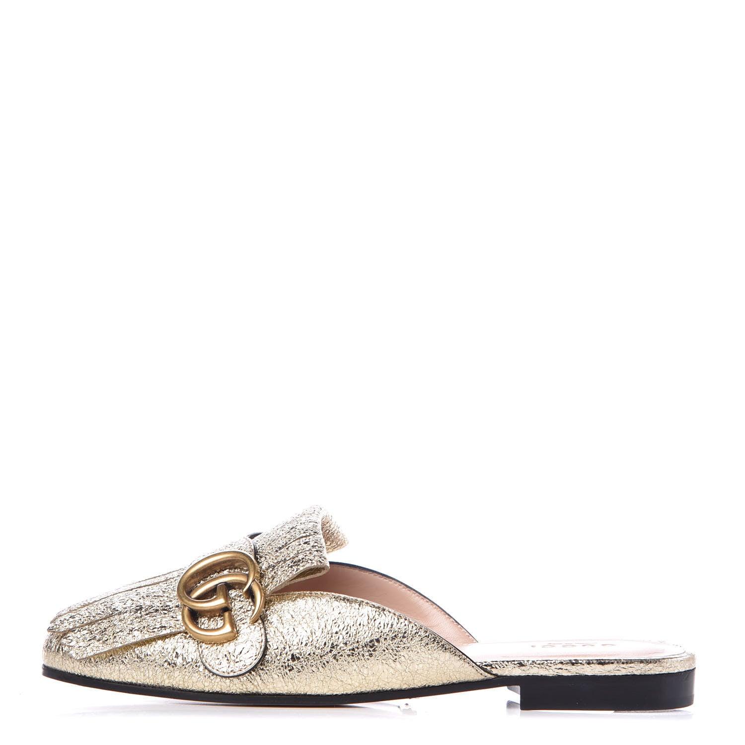 Gucci Galassia Womens GG Marmont Fringe Slippers 35.5 Platino 1 of 7