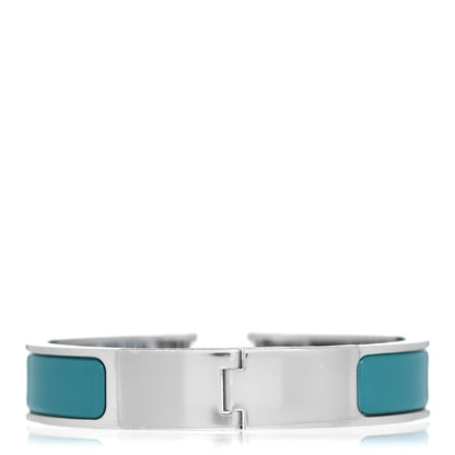 Hermes Enamel Narrow Clic Clac H Bracelet PM Bleu Canard 2 of 3