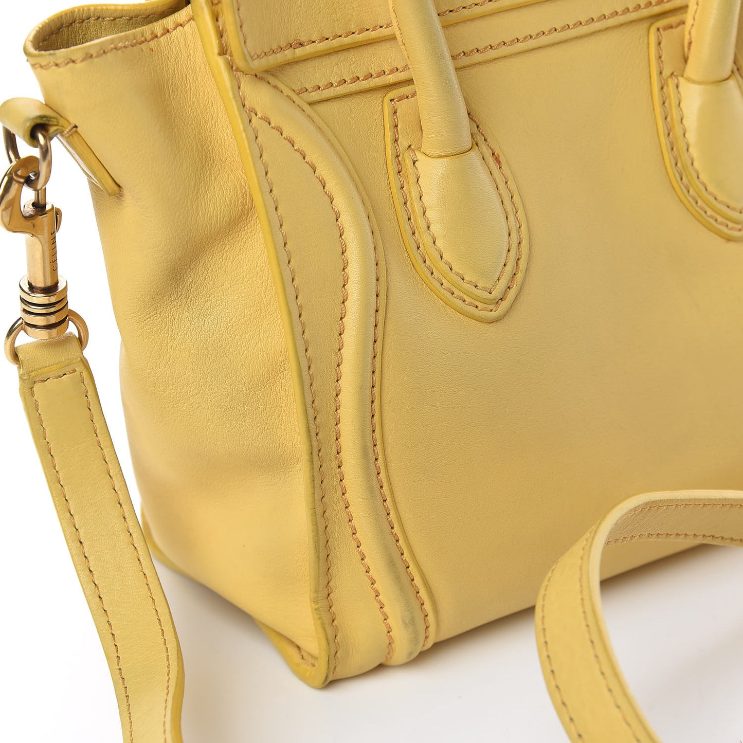 Smooth Calfskin Nano Luggage Citron