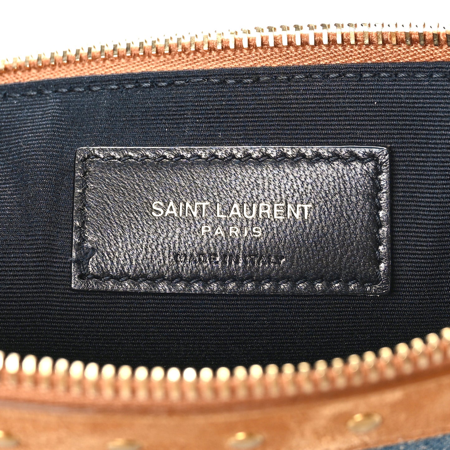 Denim Suede All-Over Monogram Pouch Blue