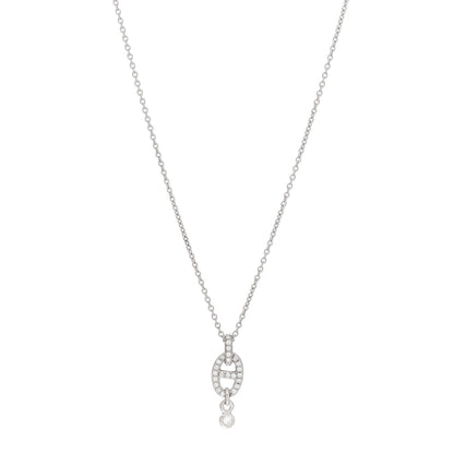 Hermes 18K White Gold Diamond PM Chaine d'Ancre Enchainee Necklace 1 of 5
