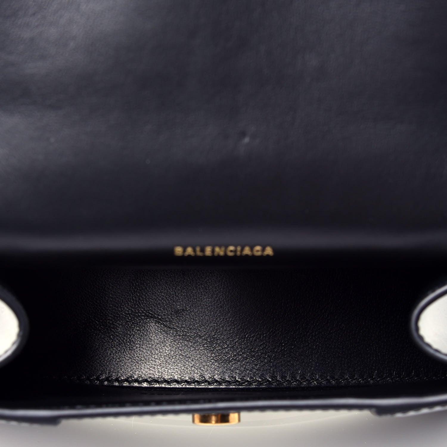 Balenciaga Shiny Box Calfskin Hourglass Top Handle Bag XS Black 5 of 10