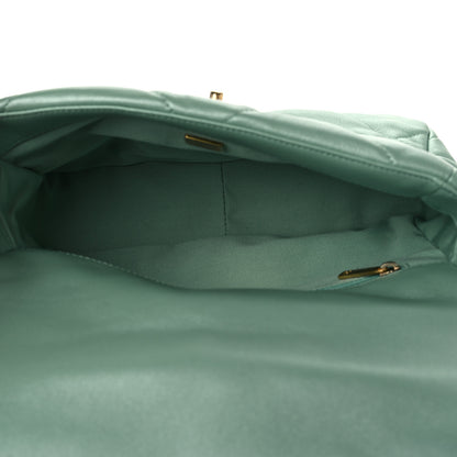 Chanel Shiny Lambskin Quilted Medium Chanel 19 Flap Light Green 5 of 10