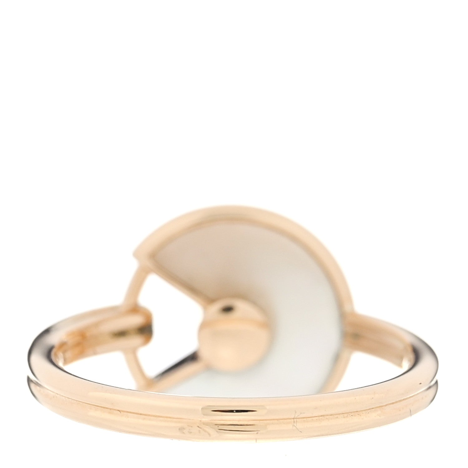 Cartier 18K Yellow Gold Diamond Mother of Pearl Amulette de Cartier Ring 50 5.25 3 of 4