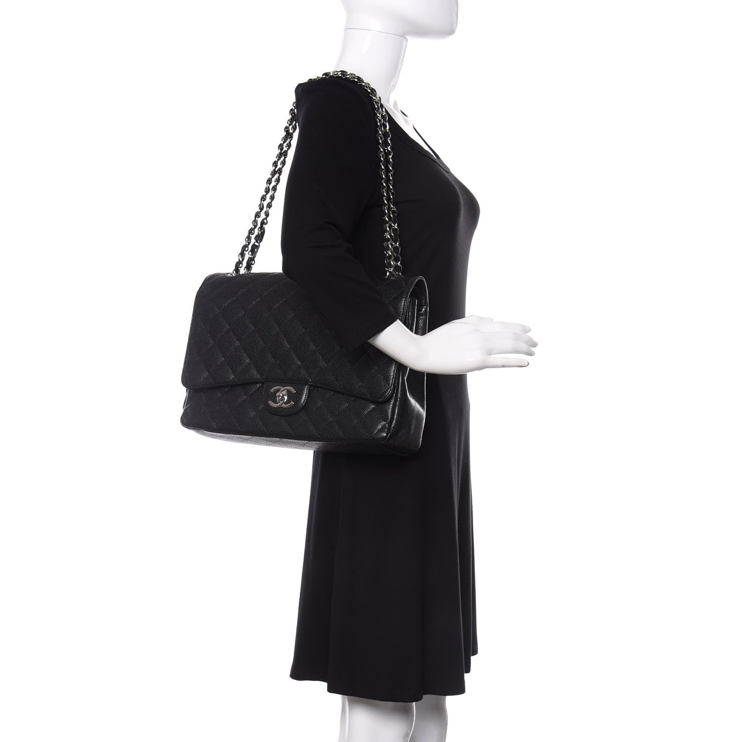 Chanel Caviar Quilted Maxi Double Flap Black 2 of 10