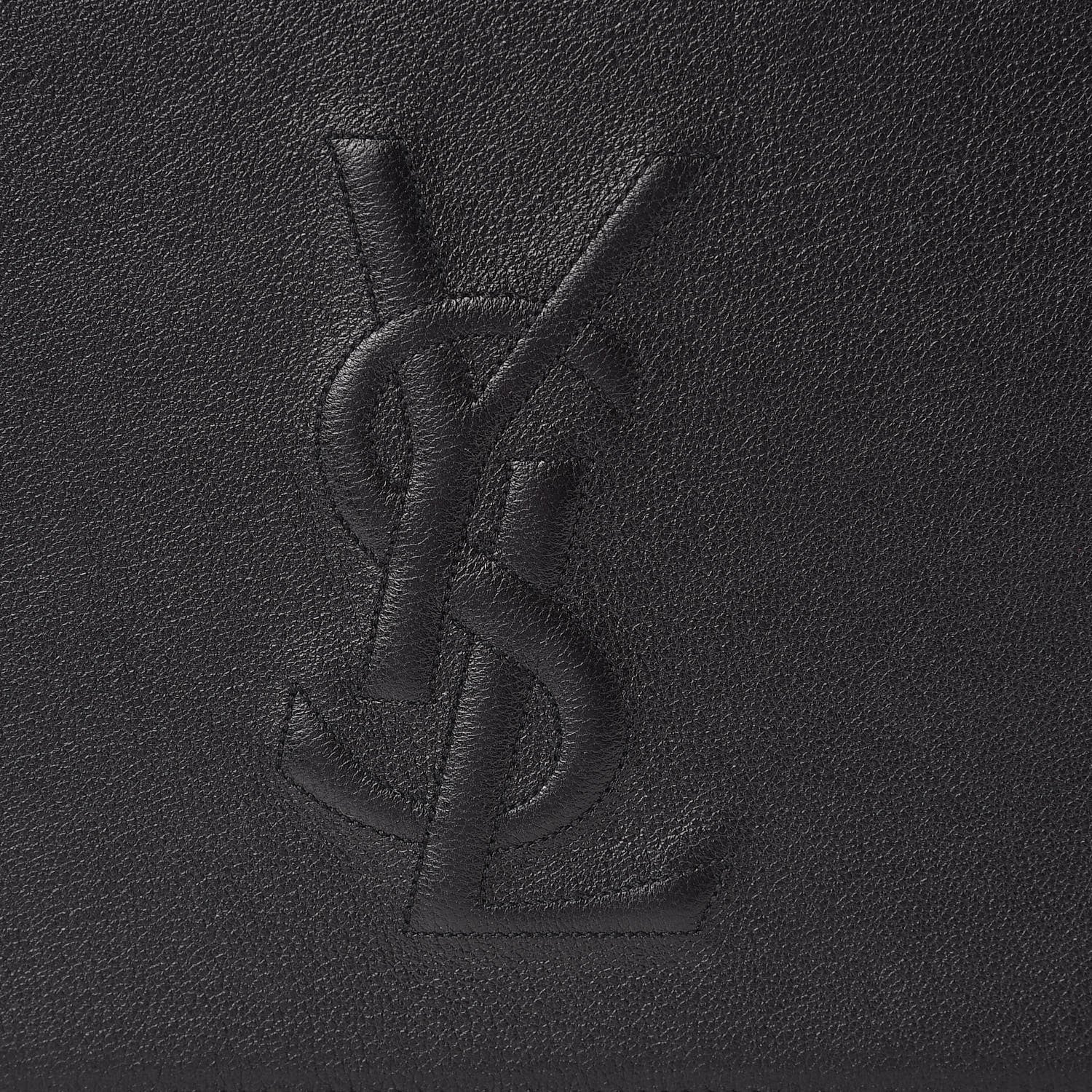 Saint Laurent Calfskin Monogram Large Belle De Jour Clutch Black 7 of 9