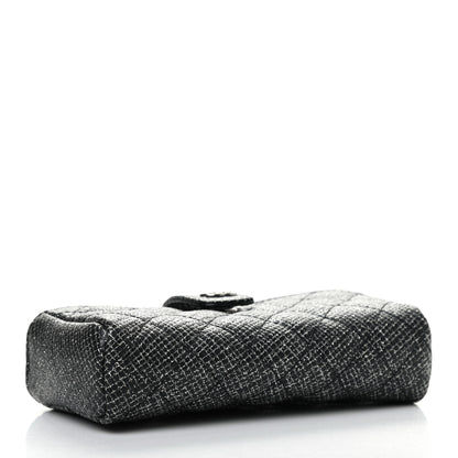 Chanel Glitter Calfskin Quilted Mini Phone Holder Clutch Black 4 of 8
