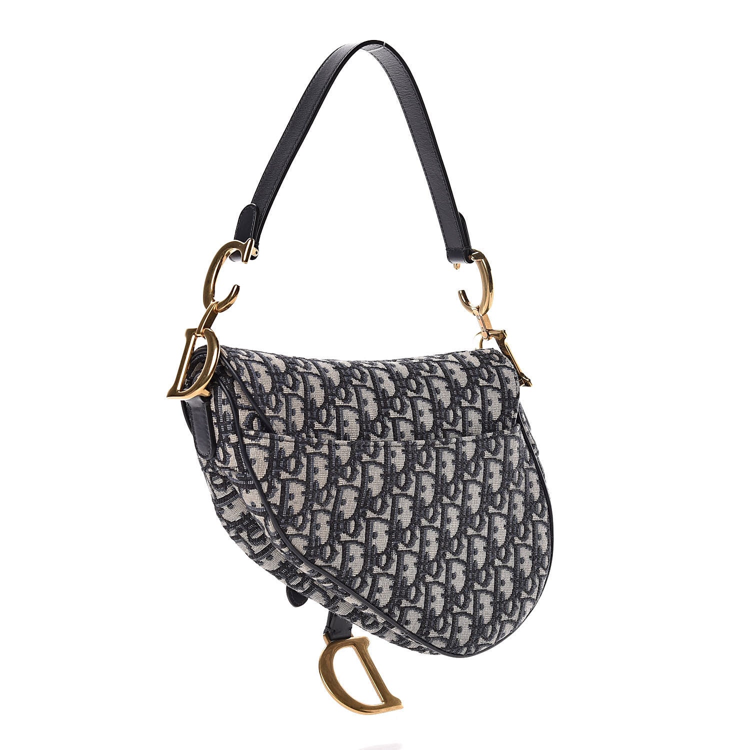 Christian Dior Oblique Saddle Bag Blue 3 of 10
