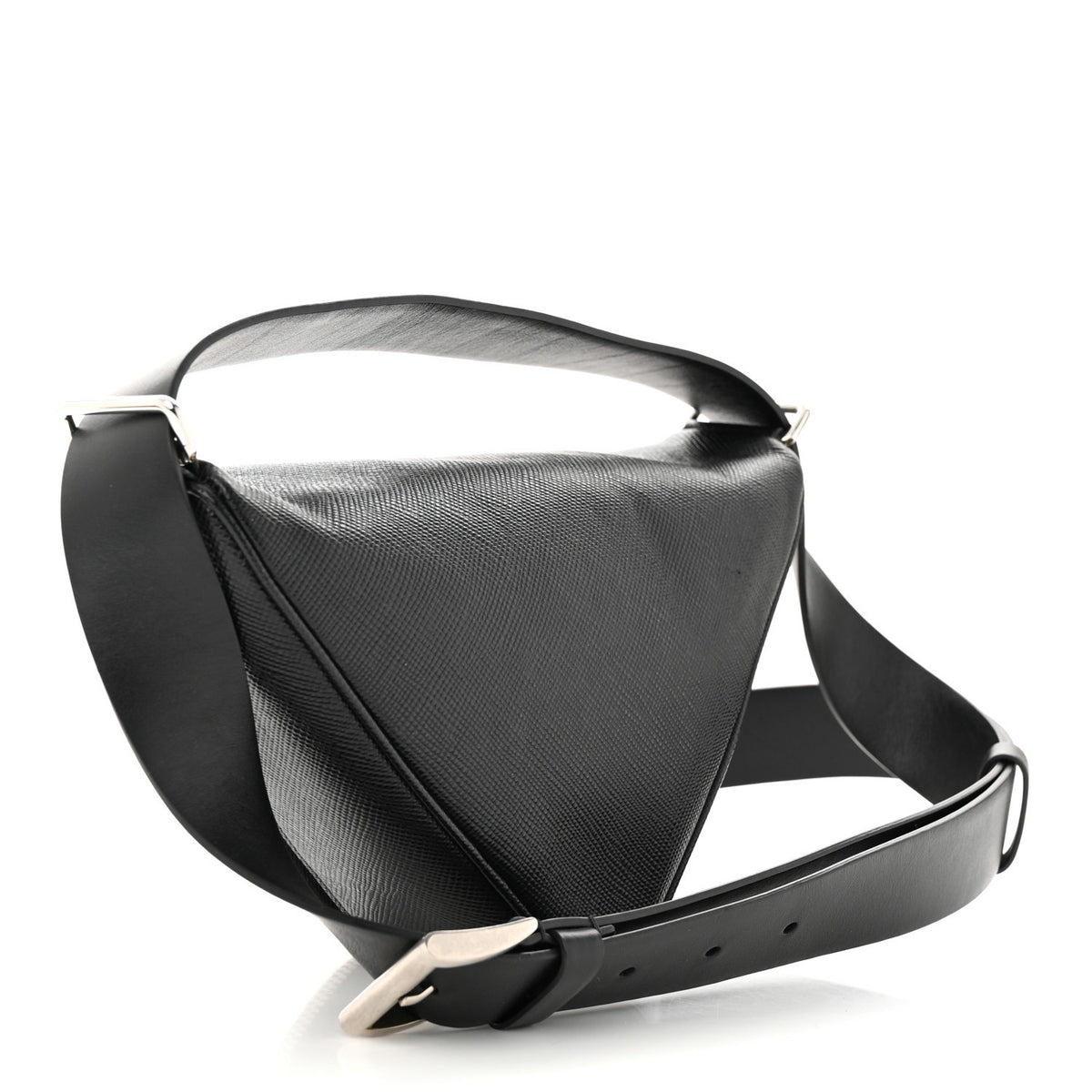 Saffiano Triangle Belt Bag Black