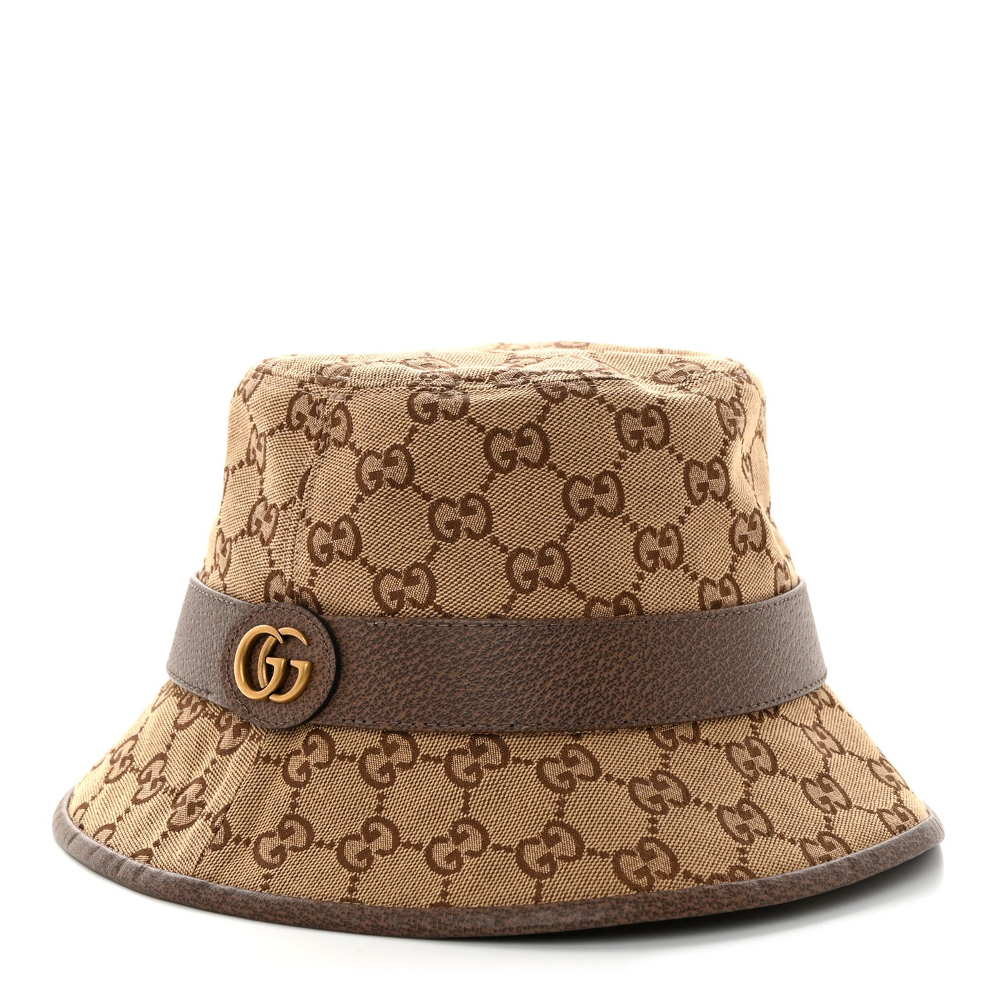 Monogram Textured Dollar Calfskin GG Jago Bucket Hat M Cacao Beige
