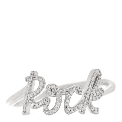 Tiffany 18K White Gold Diamond Small Paloma's Graffiti Rock Ring 1 of 4