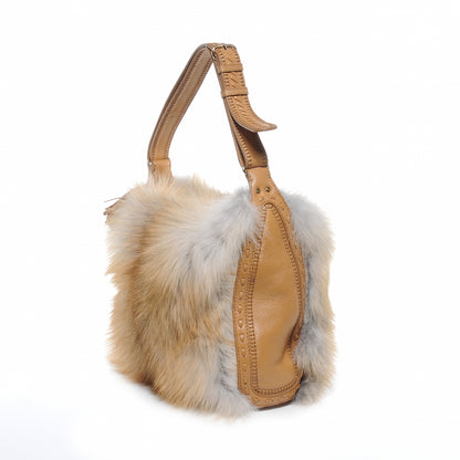 Jimmy Choo Golden Fox Fur Lily Hobo 3 of 8