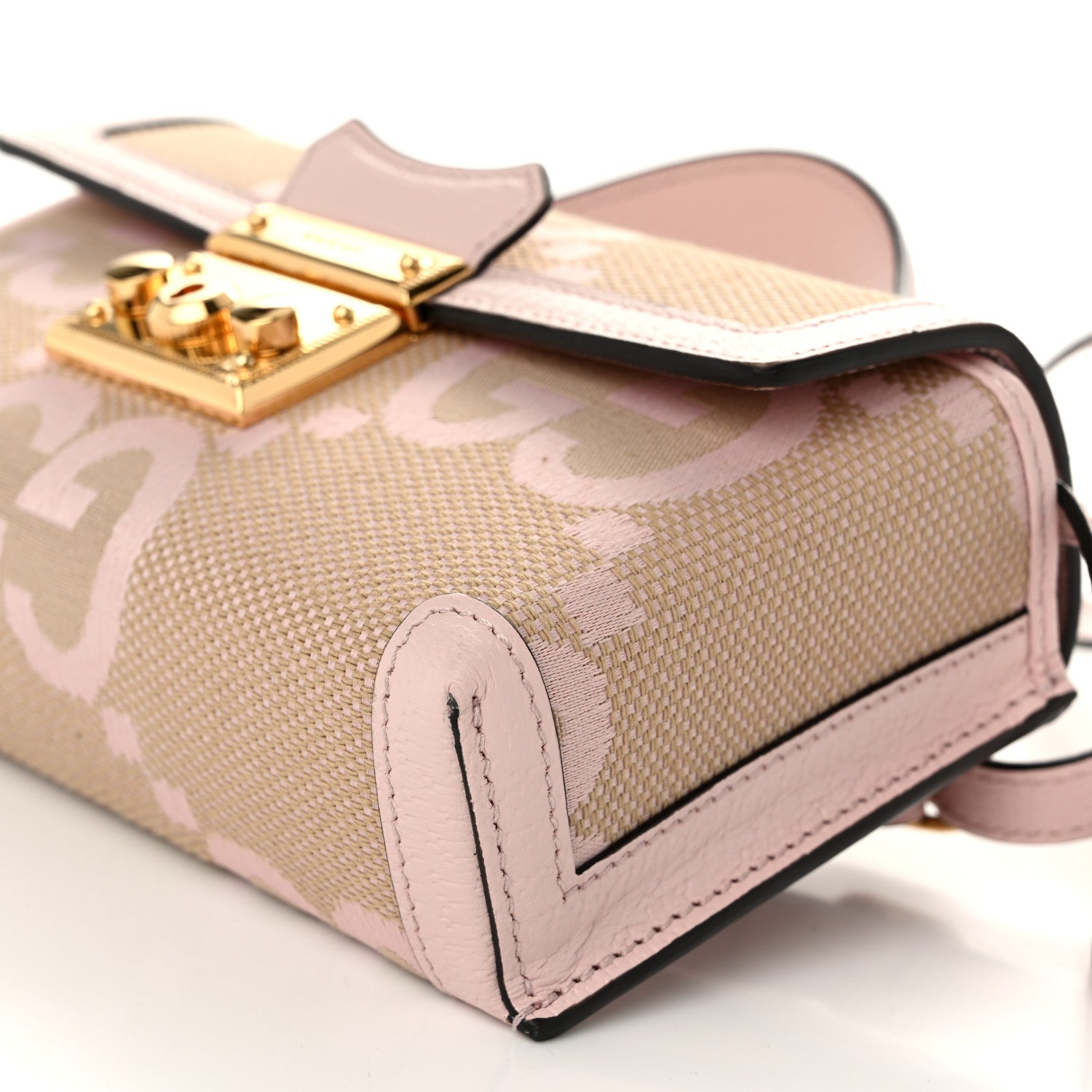 Gucci Monogram Jumbo GG Textured Dollar Calfskin Mini Padlock Top