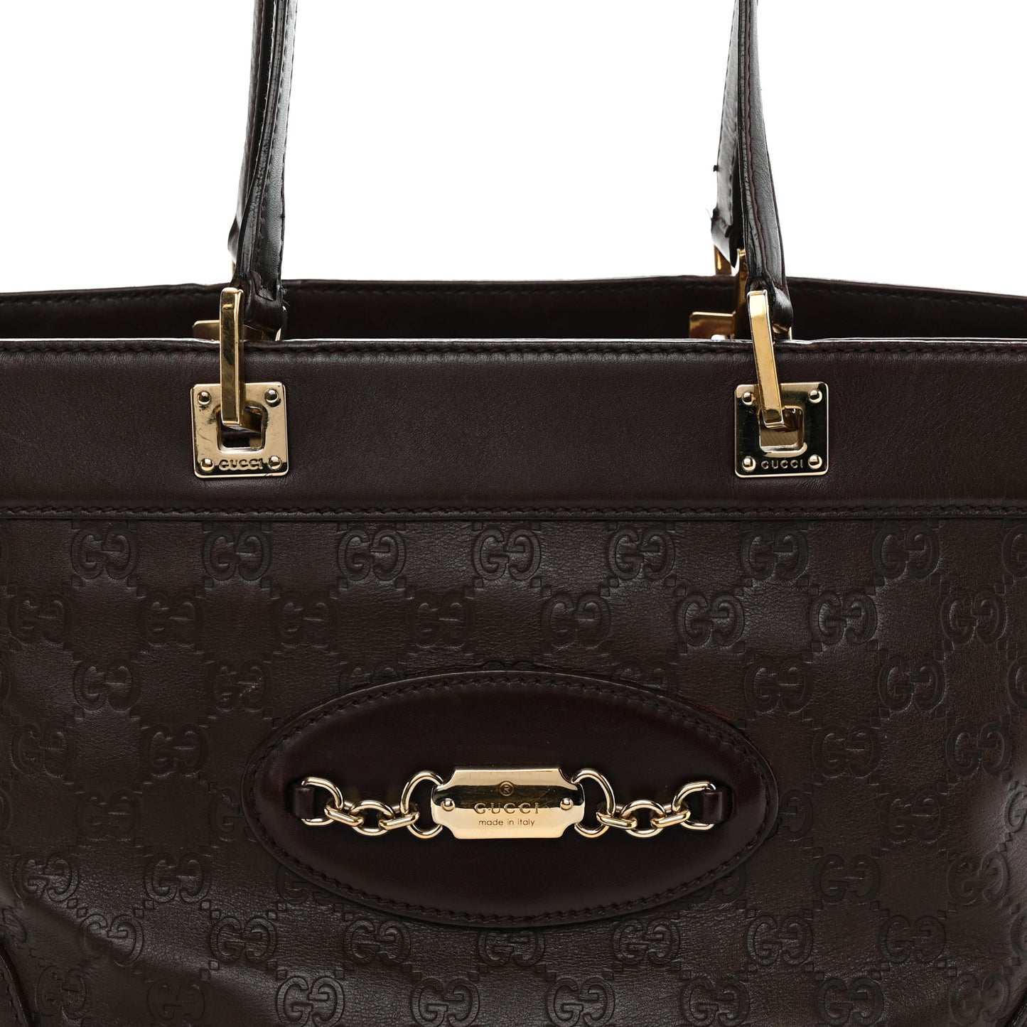 Guccissima Large Punch Tote Chocolate Brown