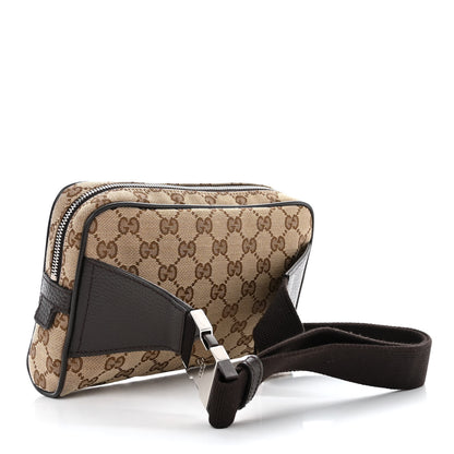 Gucci Monogram Dollar Calfskin Belt Bag Beige Ebony Testa di Moro Marrone Scuro 3 of 11