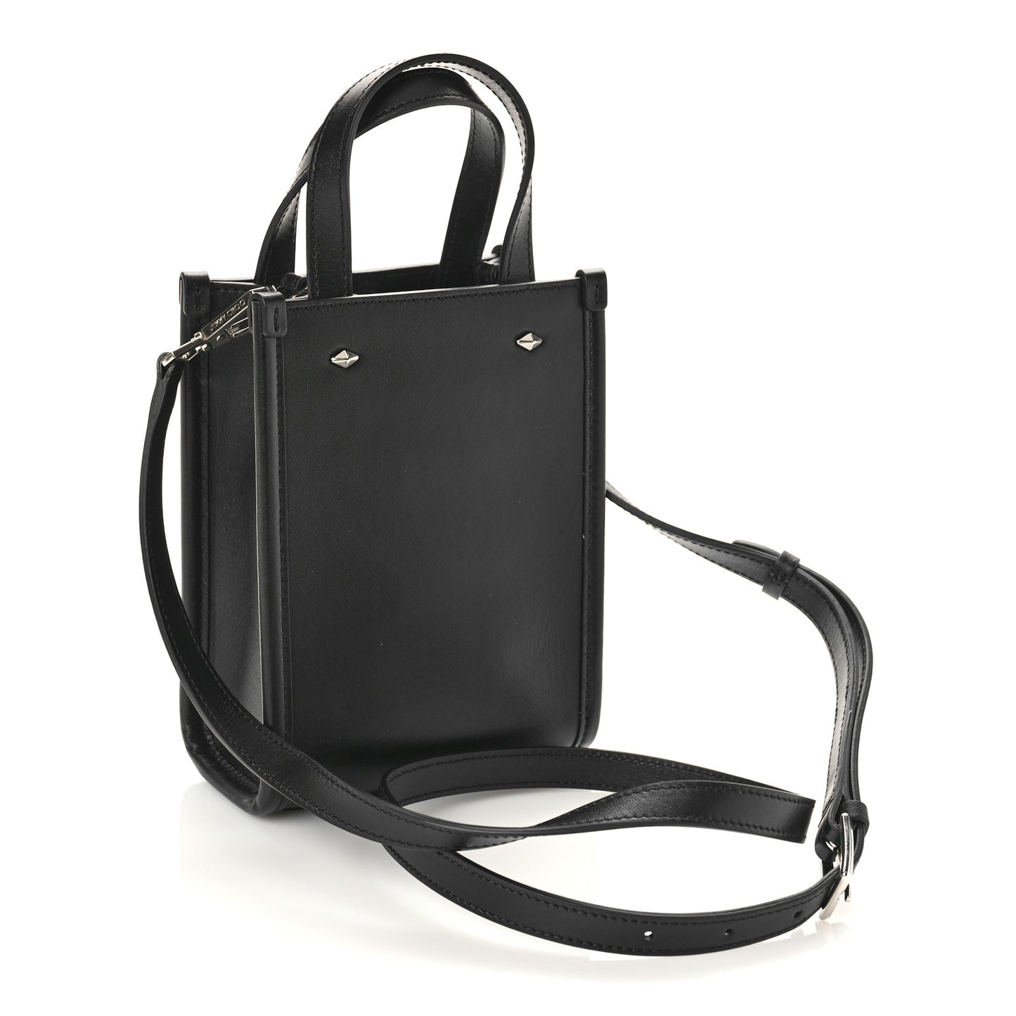 Smooth Calfskin Logo Mini Tote Black White