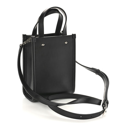 Jimmy Choo Smooth Calfskin Logo Mini Tote Black White 3 of 8