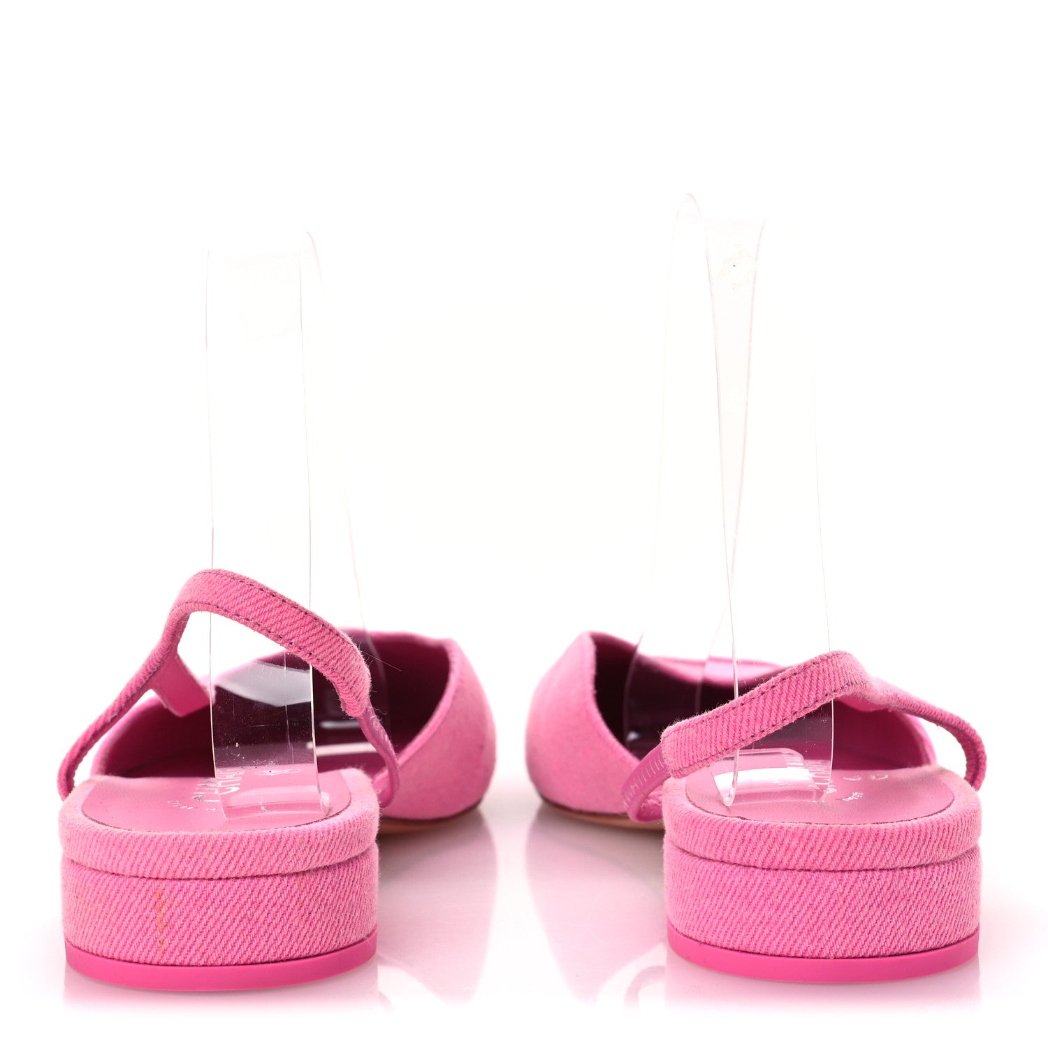 Chanel Denim Cap Toe CC Slingback Flat 40 Neon Pink 6 of 13