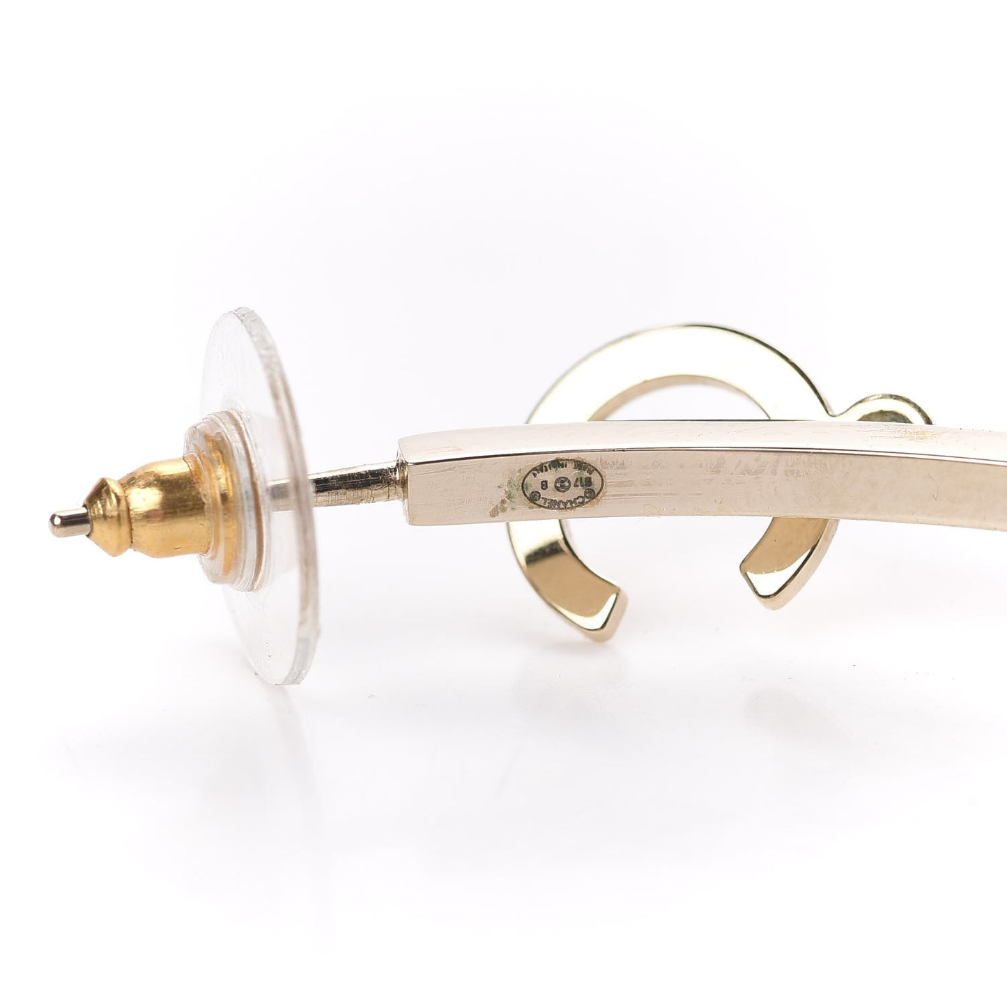 Logo Charms Hoop Earrings Light Gold