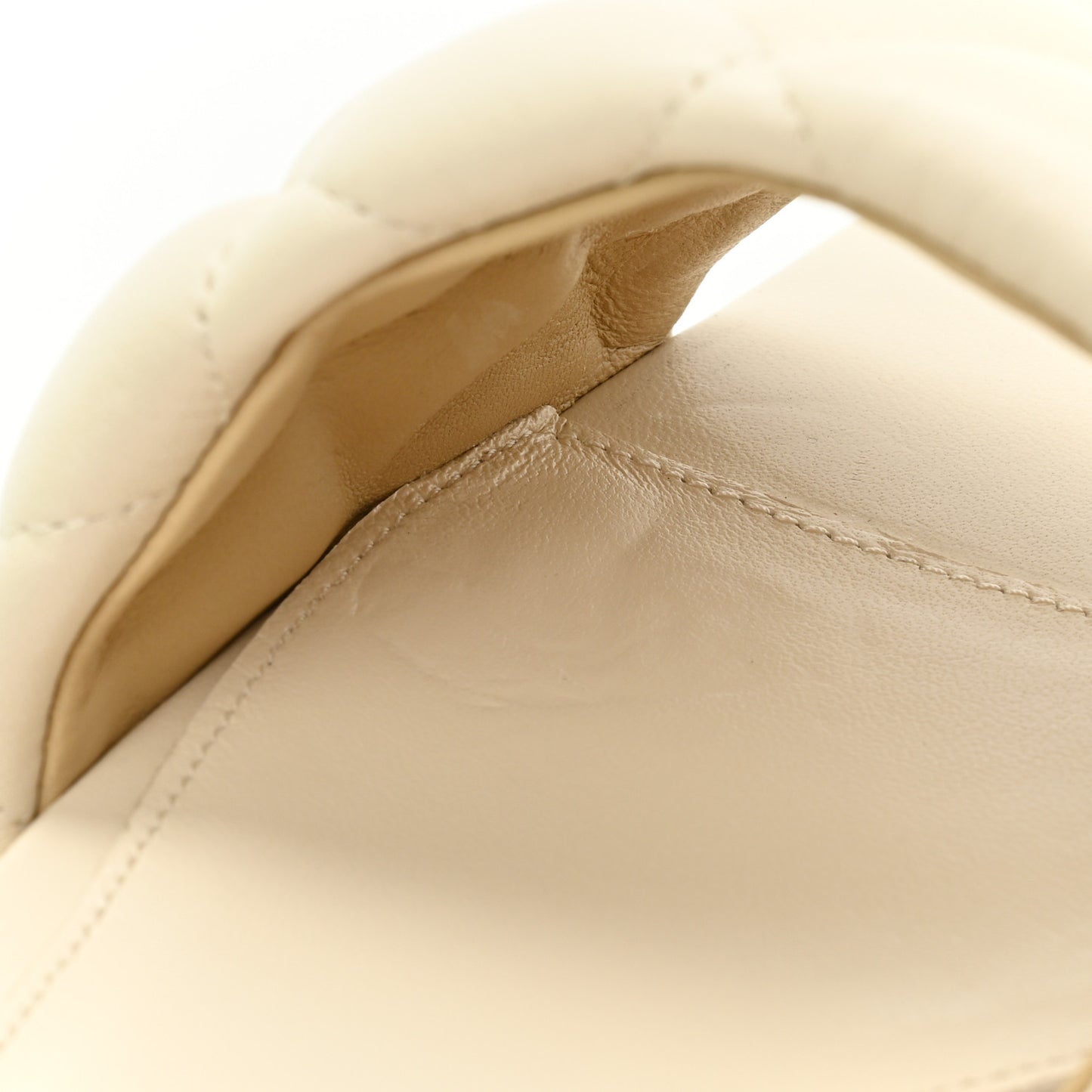 Nappa Matelasse Padded Flat Sandals 36 Sea Salt