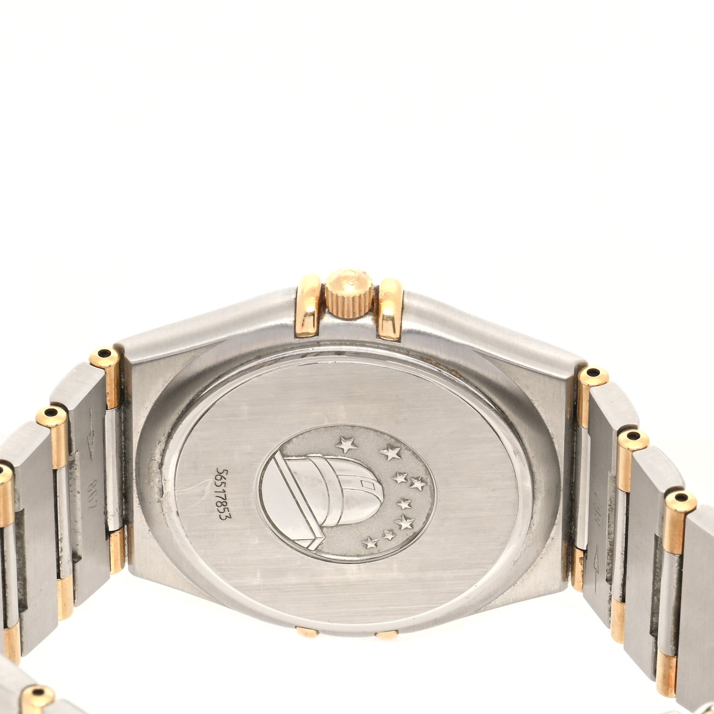 Stainless Steel 18K Yellow Gold 35mm Constellation Quartz Watch White 396.1201
