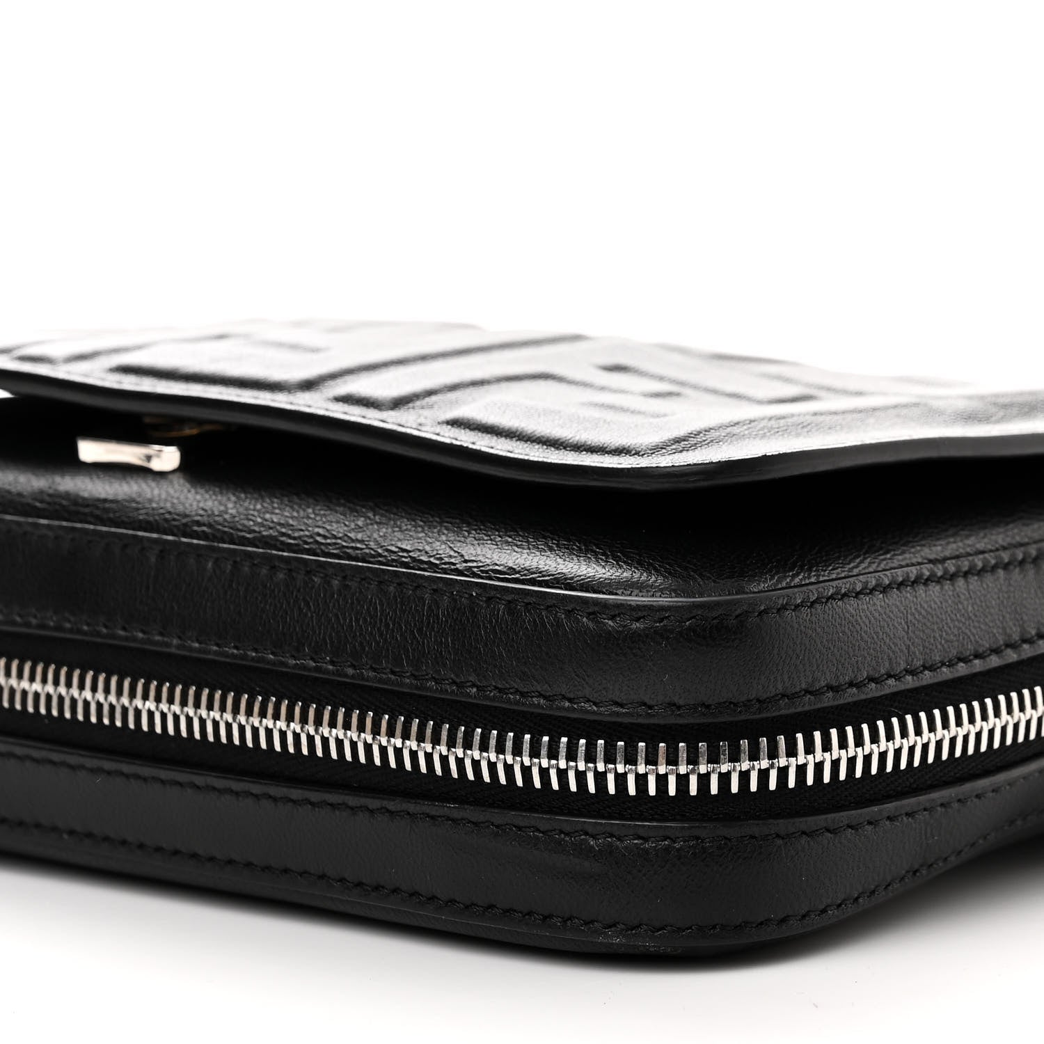 Fendi Nappa FF 1974 Embossed Mini Expandable Flap Bag Black 11 of 11