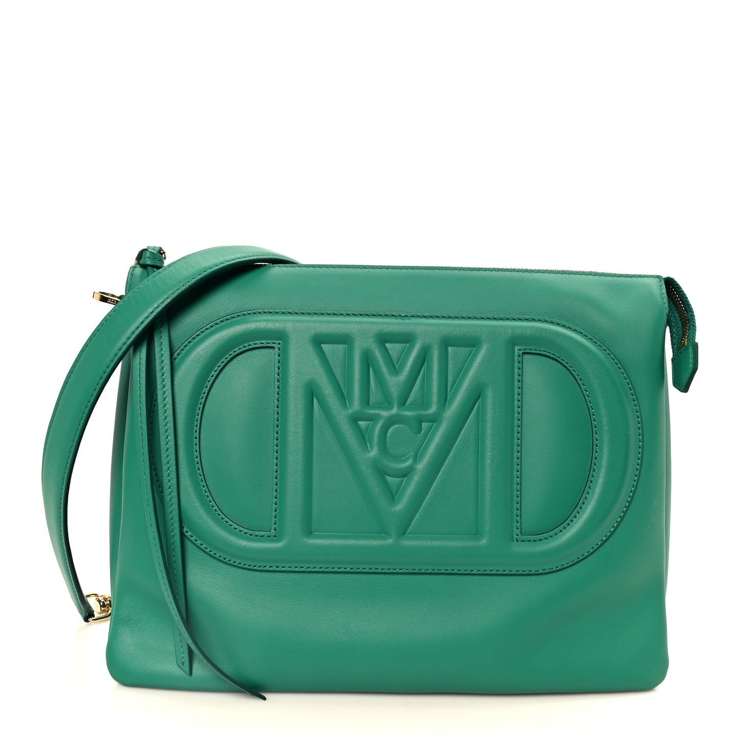 Calfskin Mode Travia Medium Shoulder Bag Green