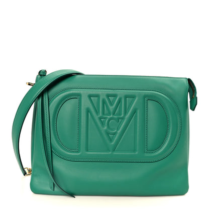 MCM Calfskin Mode Travia Medium Shoulder Bag Green 1 of 10