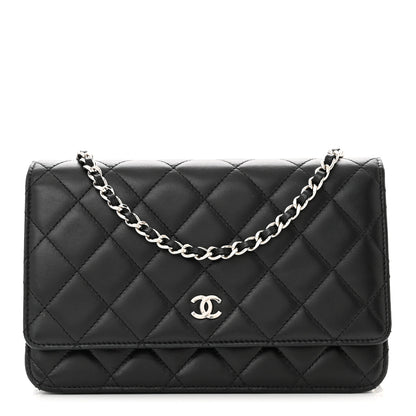 Chanel Lambskin Quilted Wallet On Chain WOC Black 1 of 12