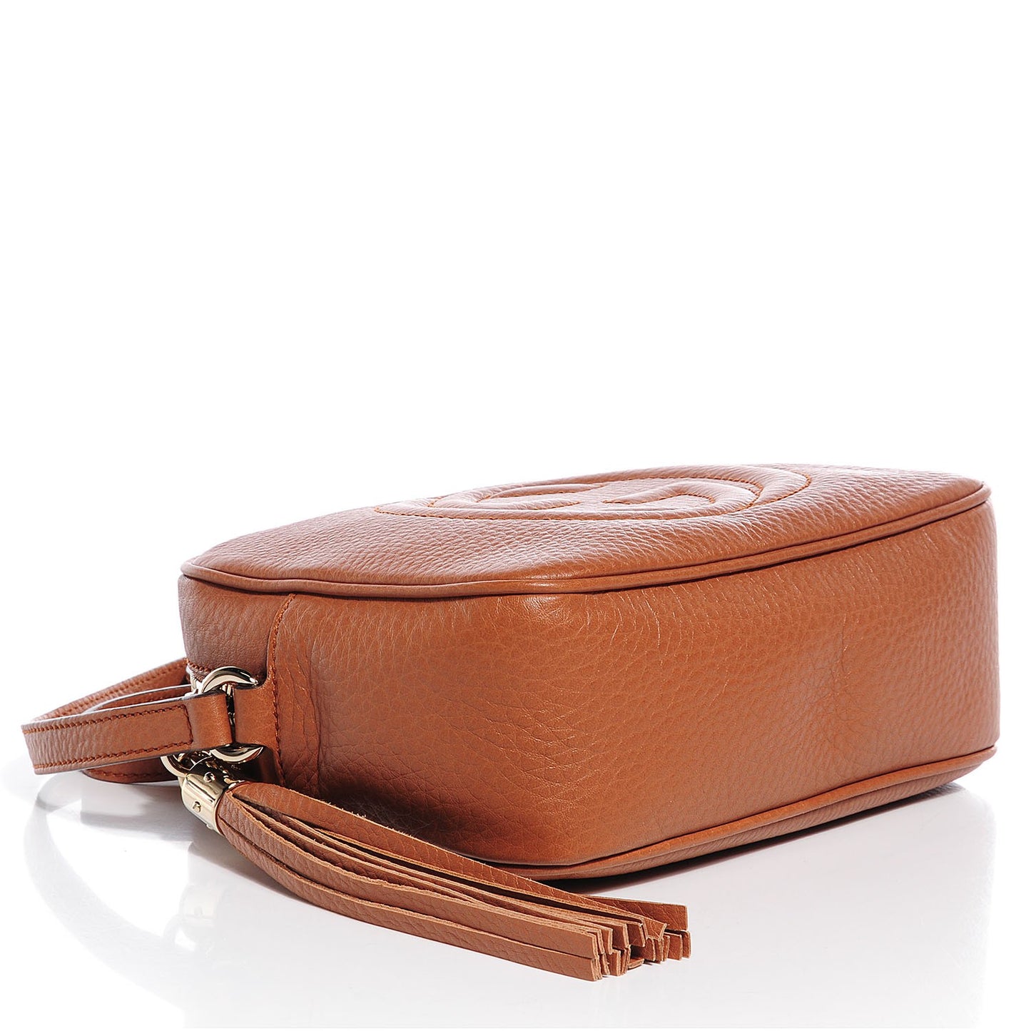 Pebbled Calfskin Small Soho Disco Bag Moka