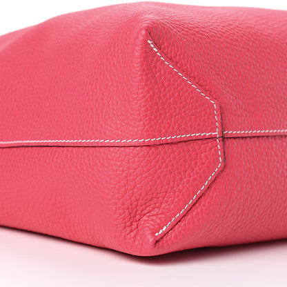 Hermes Taurillon Clemence Double Sens 36 Reversible Tote Bleu Nuit Rose Extreme 10 of 14