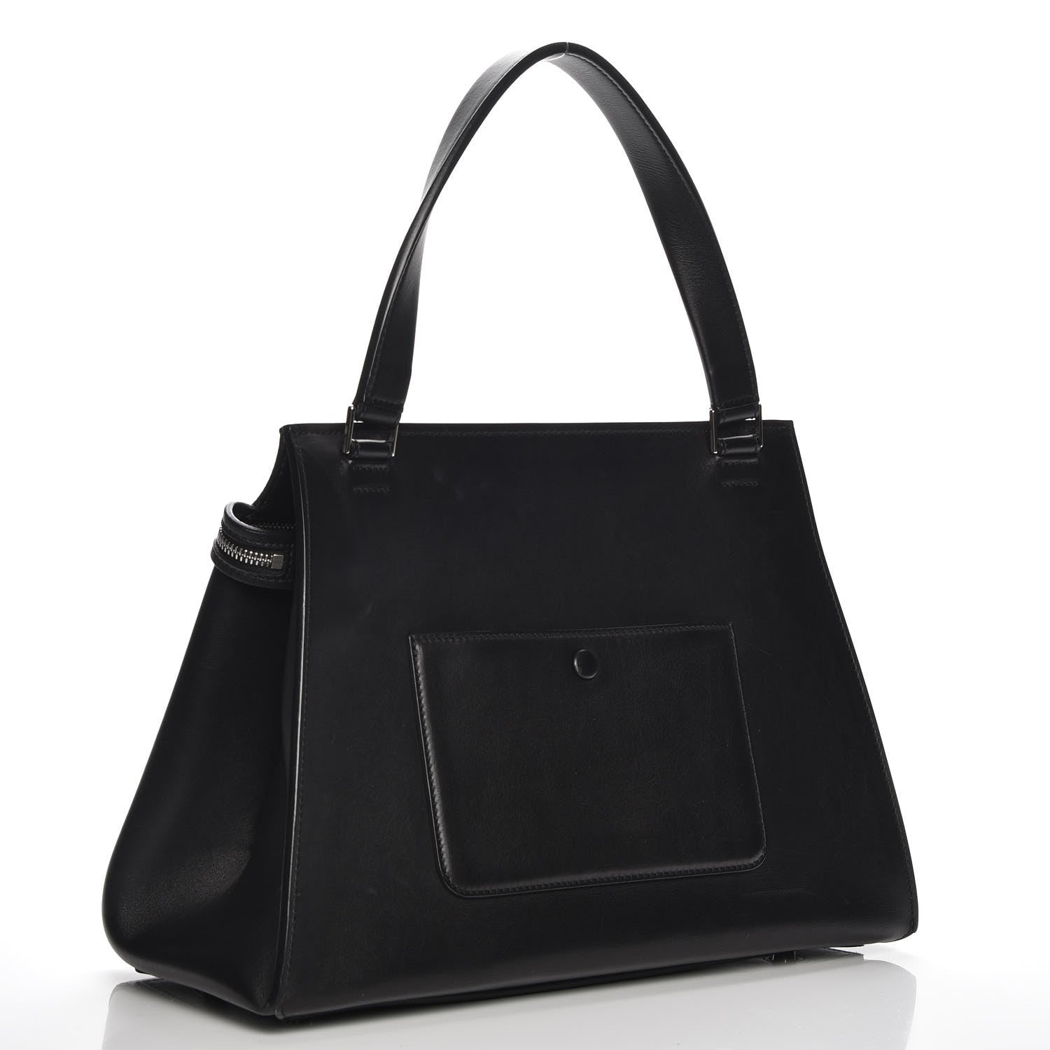 Celine Textured Calfskin Small Bi-Color Edge Shoulder Bag Black Cream 3 of 11