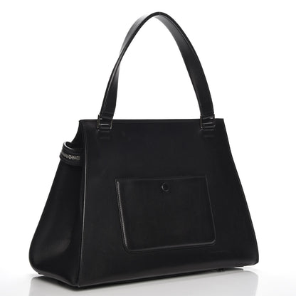 Celine Textured Calfskin Small Bi-Color Edge Shoulder Bag Black Cream 3 of 11